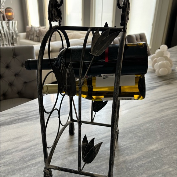 Handsome 5 bottle counter top wine rack pewter /black colour tasteful secure - Picture 13 of 17